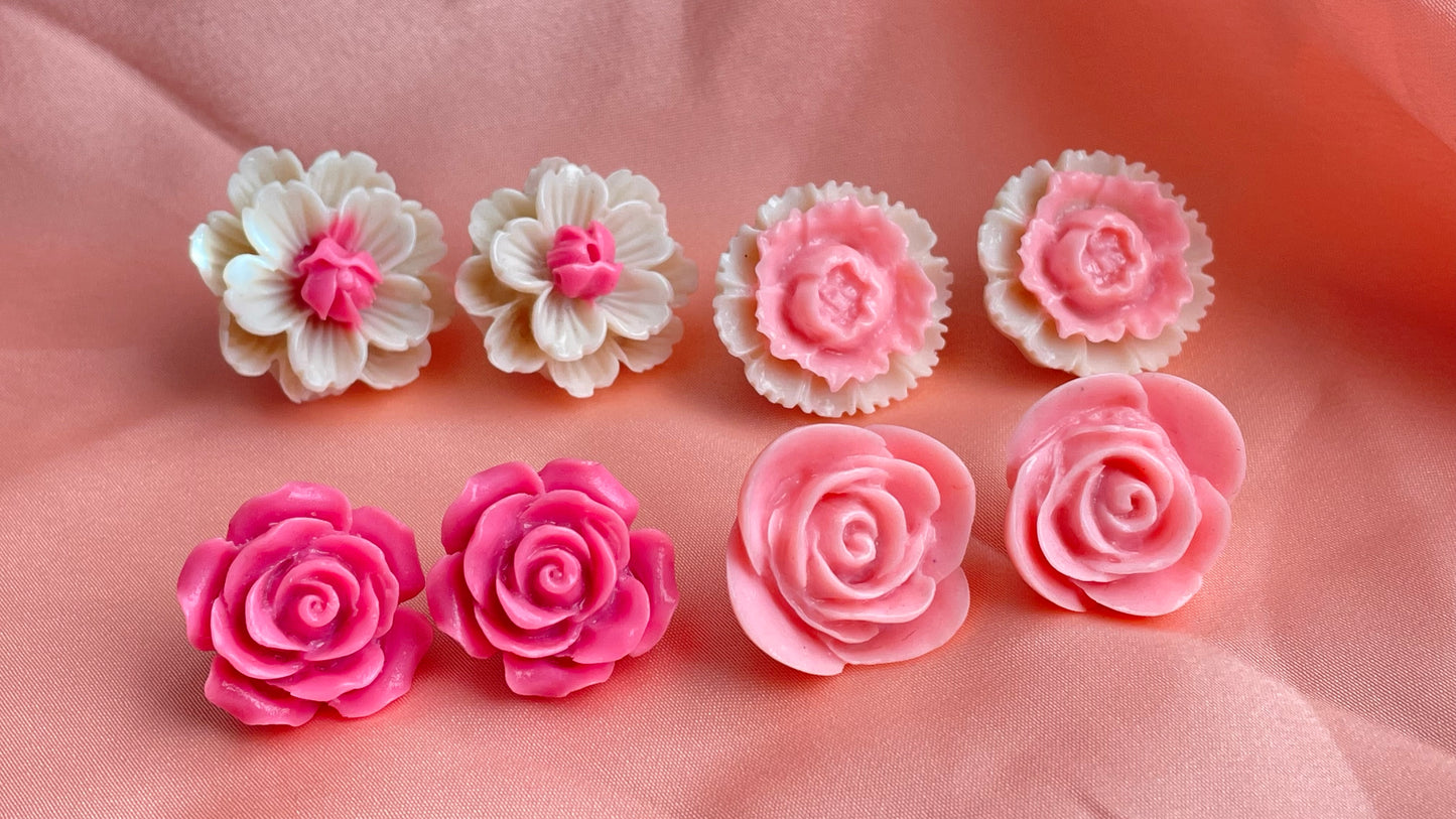 Bright pink, light pink, light pink/ivory, bright pink/ivory flowers