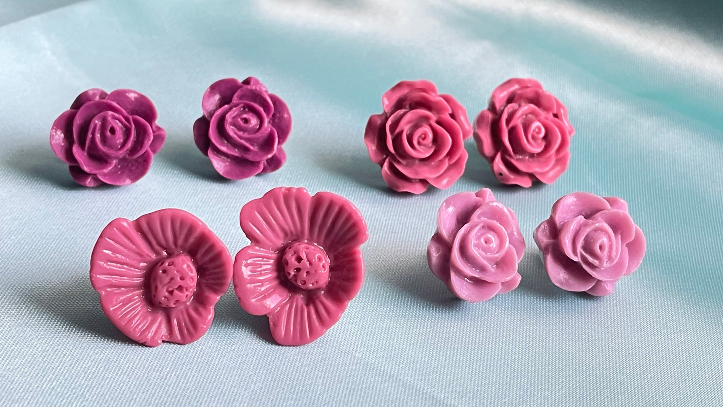 Soft pink, mulberry purple, lavender flowers