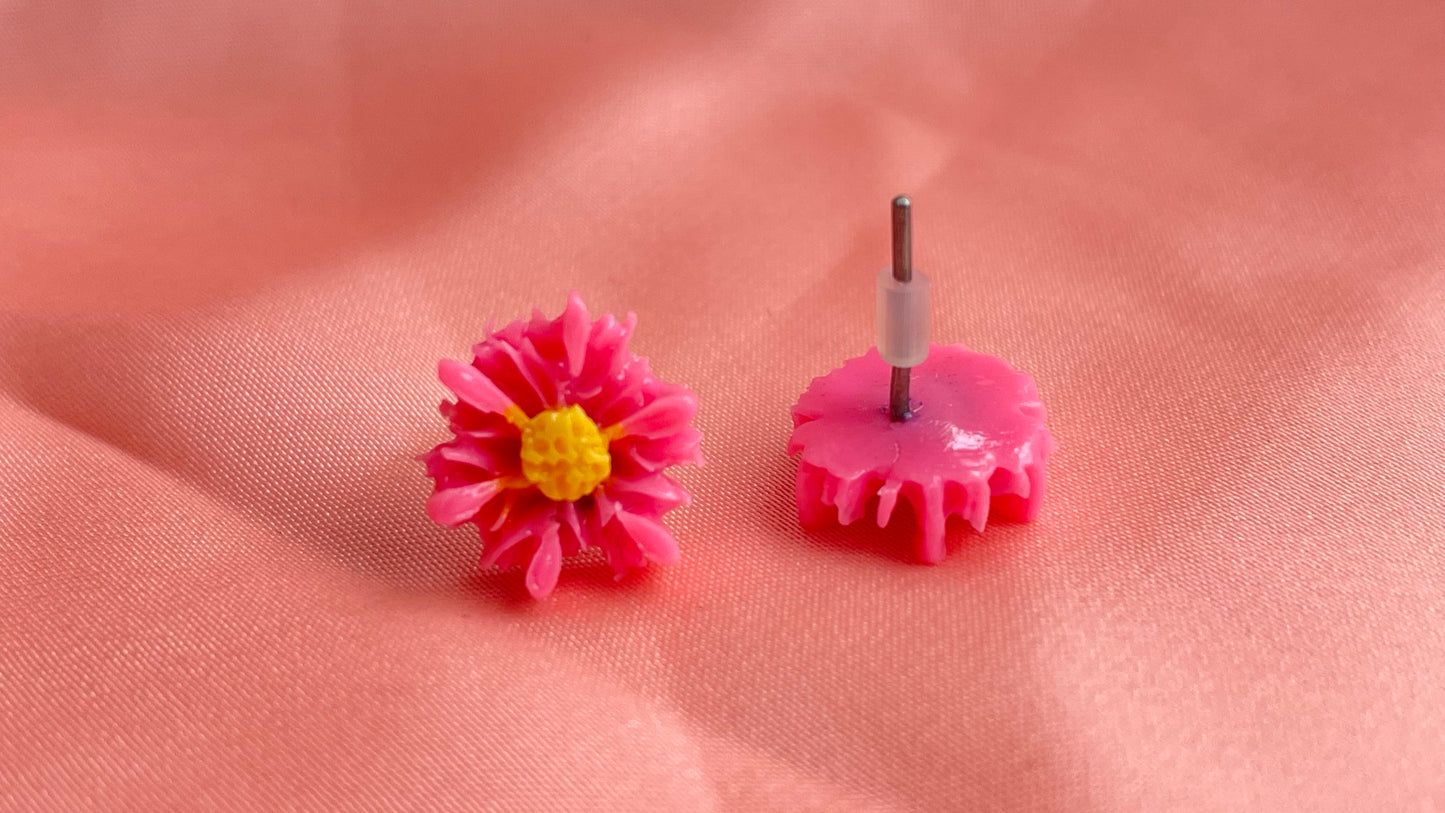 Light pink, bright pink, ivory flowers