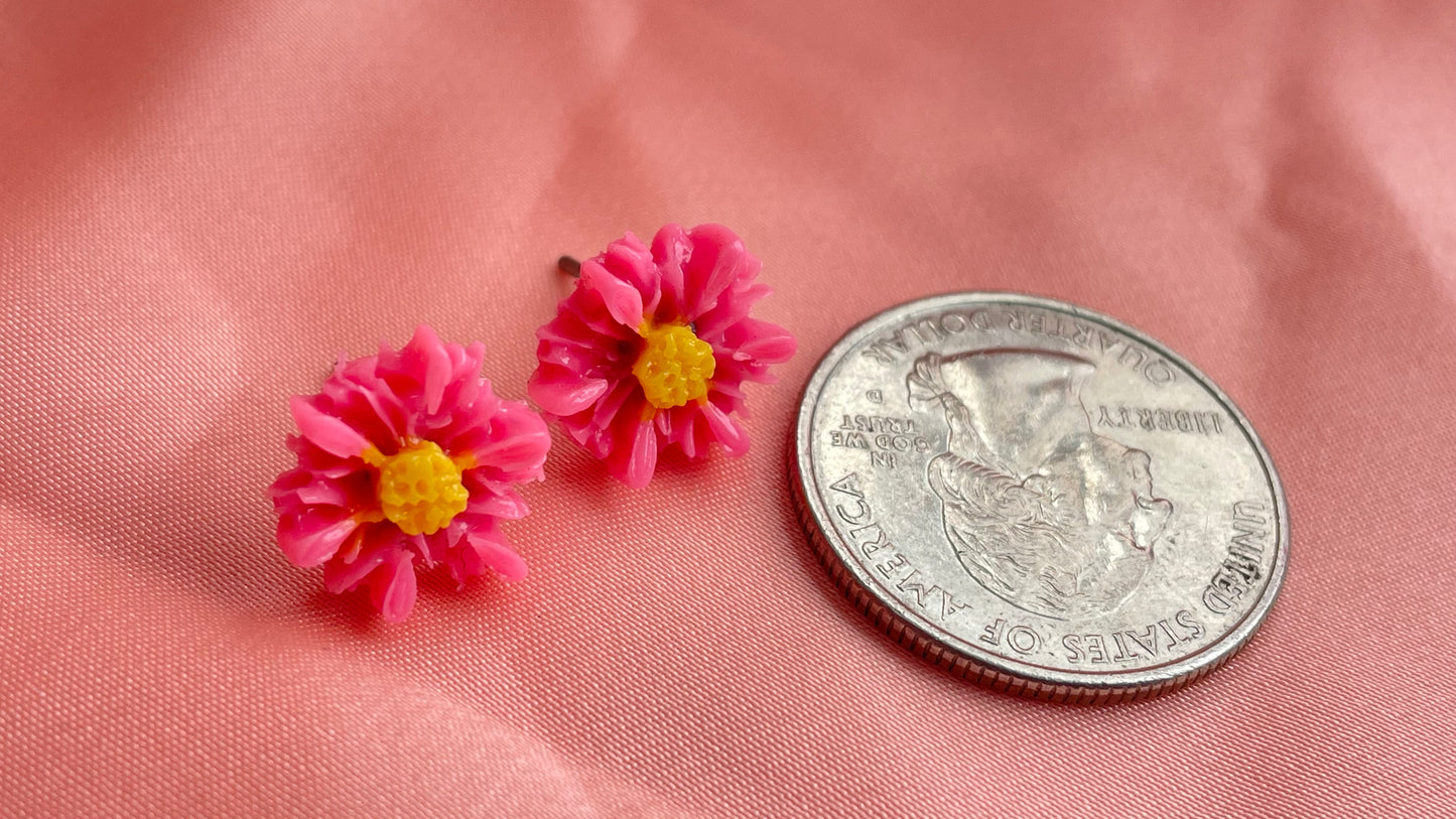 Light pink, bright pink, ivory flowers