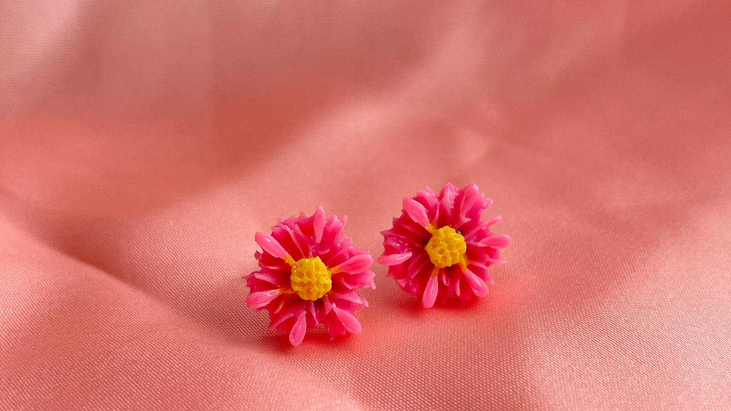 Light pink, bright pink, ivory flowers
